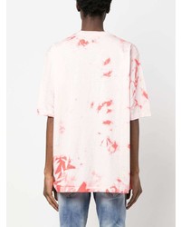 T-shirt à col rond imprimé tie-dye rose DSQUARED2