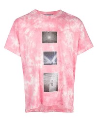 T-shirt à col rond imprimé tie-dye rose Lost Daze