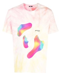 T-shirt à col rond imprimé tie-dye rose MSFTSrep