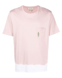 T-shirt à col rond imprimé tie-dye rose Nick Fouquet