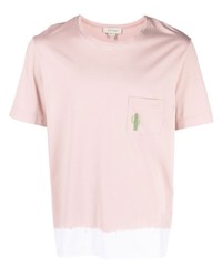 T-shirt à col rond imprimé tie-dye rose Nick Fouquet