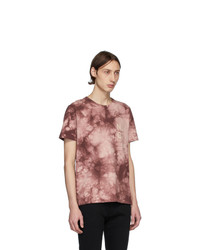 T-shirt à col rond imprimé tie-dye rose Nudie Jeans