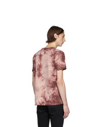 T-shirt à col rond imprimé tie-dye rose Nudie Jeans