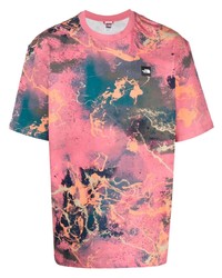 T-shirt à col rond imprimé tie-dye rose The North Face