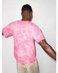 T-shirt à col rond imprimé tie-dye rose Aries