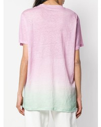 T-shirt à col rond imprimé tie-dye rose Balmain