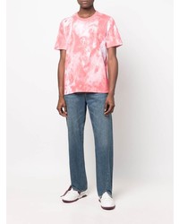 T-shirt à col rond imprimé tie-dye rose adidas