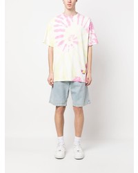 T-shirt à col rond imprimé tie-dye rose Gcds
