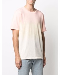 T-shirt à col rond imprimé tie-dye rose Saint Laurent