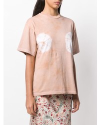 T-shirt à col rond imprimé tie-dye rose ARIES