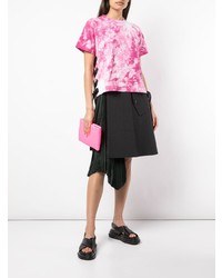 T-shirt à col rond imprimé tie-dye rose Sacai