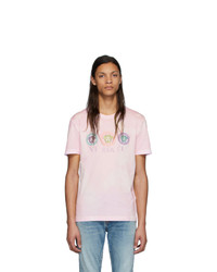 T-shirt à col rond imprimé tie-dye rose Versace