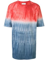 T-shirt à col rond imprimé tie-dye rouge et bleu marine Faith Connexion