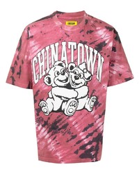 T-shirt à col rond imprimé tie-dye rouge Chinatown Market