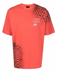 T-shirt à col rond imprimé tie-dye rouge Mauna Kea