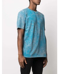 T-shirt à col rond imprimé tie-dye turquoise Diesel