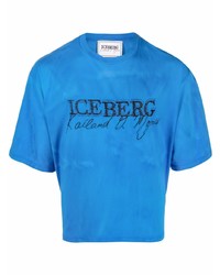 T-shirt à col rond imprimé tie-dye turquoise Iceberg
