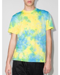 T-shirt à col rond imprimé tie-dye turquoise Mastermind Japan