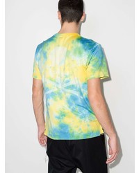 T-shirt à col rond imprimé tie-dye turquoise Mastermind Japan