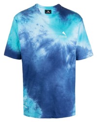 T-shirt à col rond imprimé tie-dye turquoise Mauna Kea