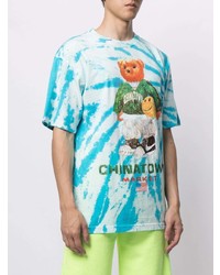 T-shirt à col rond imprimé tie-dye turquoise Chinatown Market