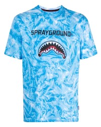 T-shirt à col rond imprimé tie-dye turquoise Sprayground