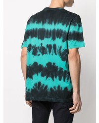 T-shirt à col rond imprimé tie-dye turquoise Diesel