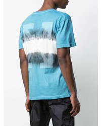 T-shirt à col rond imprimé tie-dye turquoise Off-White