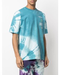 T-shirt à col rond imprimé tie-dye turquoise Mauna Kea