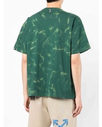 T-shirt à col rond imprimé tie-dye vert foncé AAPE BY A BATHING APE