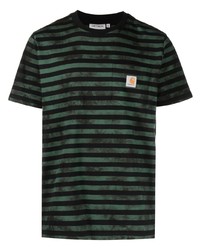 T-shirt à col rond imprimé tie-dye vert foncé Carhartt WIP