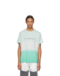 T-shirt à col rond imprimé tie-dye vert menthe