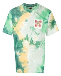 T-shirt à col rond imprimé tie-dye vert menthe Clot