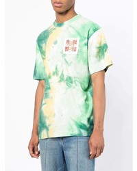 T-shirt à col rond imprimé tie-dye vert menthe Clot