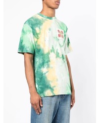 T-shirt à col rond imprimé tie-dye vert menthe Clot