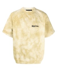 T-shirt à col rond imprimé tie-dye vert menthe Enterprise Japan