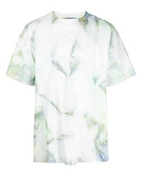 T-shirt à col rond imprimé tie-dye vert menthe John Elliott