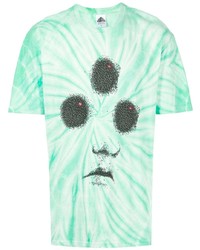 T-shirt à col rond imprimé tie-dye vert menthe Prmtvo