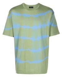T-shirt à col rond imprimé tie-dye vert menthe Roberto Collina