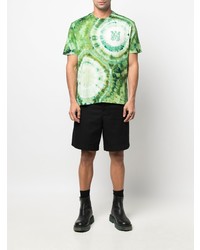 T-shirt à col rond imprimé tie-dye vert menthe Amiri
