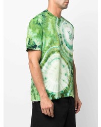 T-shirt à col rond imprimé tie-dye vert menthe Amiri
