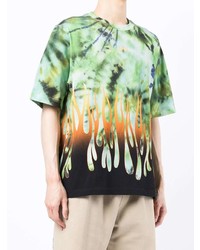 T-shirt à col rond imprimé tie-dye vert menthe Kenzo