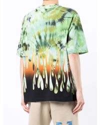 T-shirt à col rond imprimé tie-dye vert menthe Kenzo