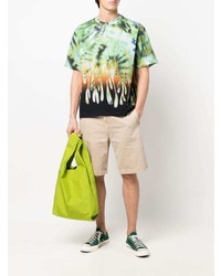T-shirt à col rond imprimé tie-dye vert menthe Kenzo