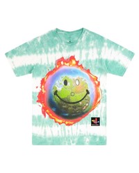 T-shirt à col rond imprimé tie-dye vert menthe Travis Scott Astroworld