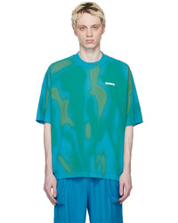 T-shirt à col rond imprimé tie-dye vert Bonsai