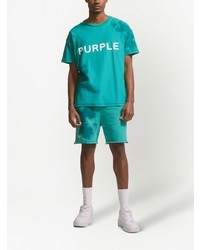 T-shirt à col rond imprimé tie-dye vert purple brand