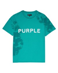 T-shirt à col rond imprimé tie-dye vert purple brand