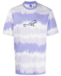 T-shirt à col rond imprimé tie-dye violet clair adidas