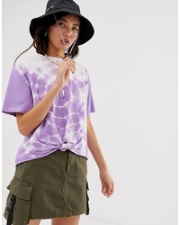 T-shirt à col rond imprimé tie-dye violet clair ASOS DESIGN